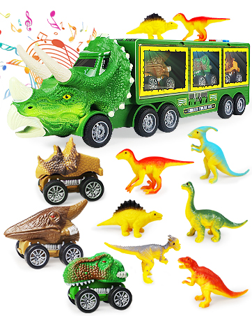 green dinosaur truck