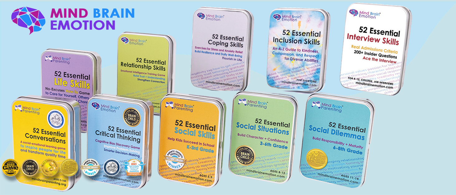 52 Essential cards by Mind Brain Emotion and Mind Brain Parenting Life Skills Social Emotional deck