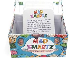 Mad Smartz open box showing cards